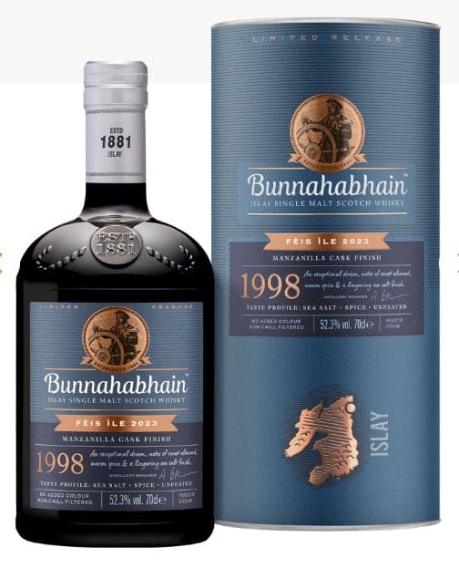 Bunnahabhain Fèis Ìle 2023: 1998 Manzanilla Cask Finish Single Malt Scotch Whisky