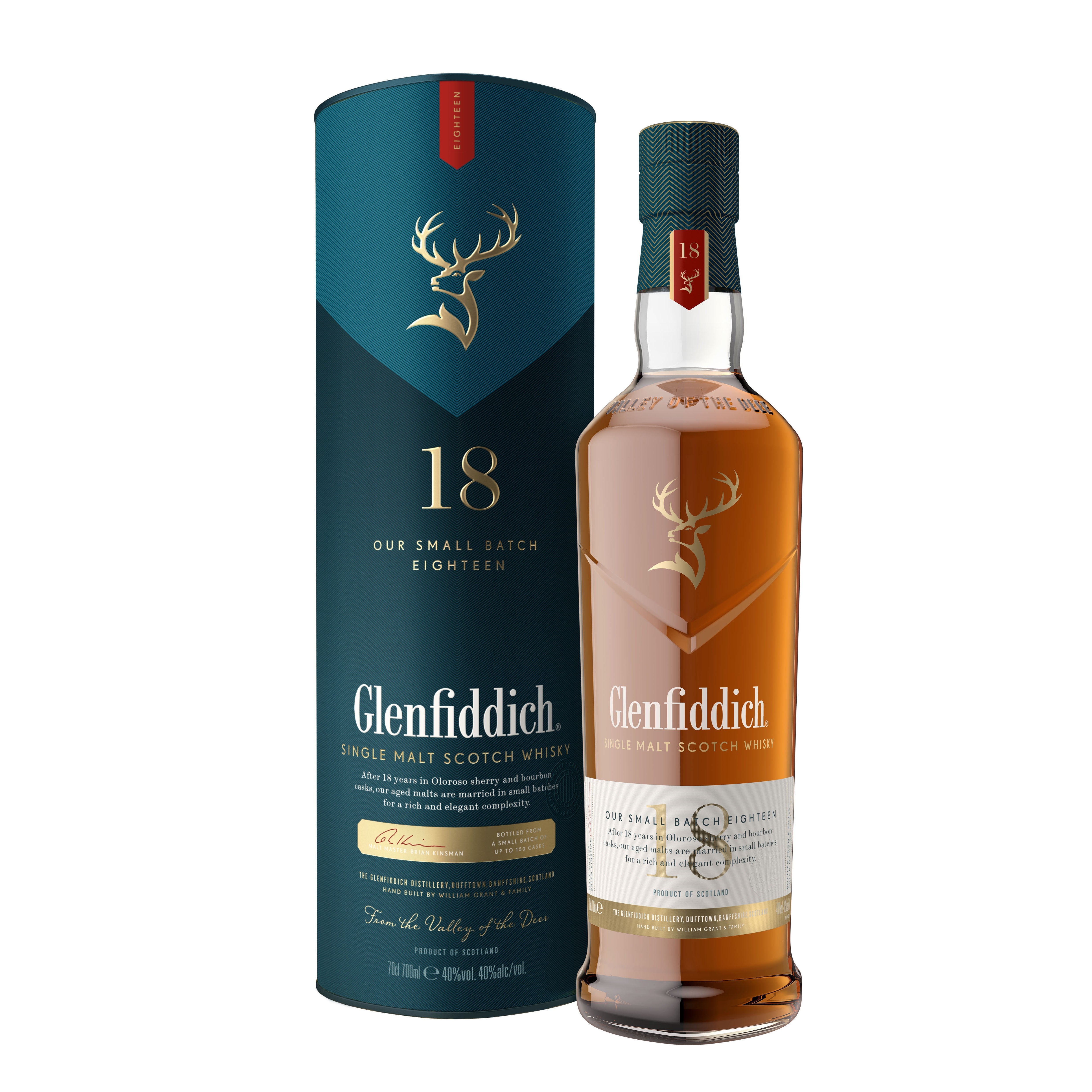 Glenfiddich 18 Year Old Small Batch Single Malt Scotch Whisky 40% 700ml