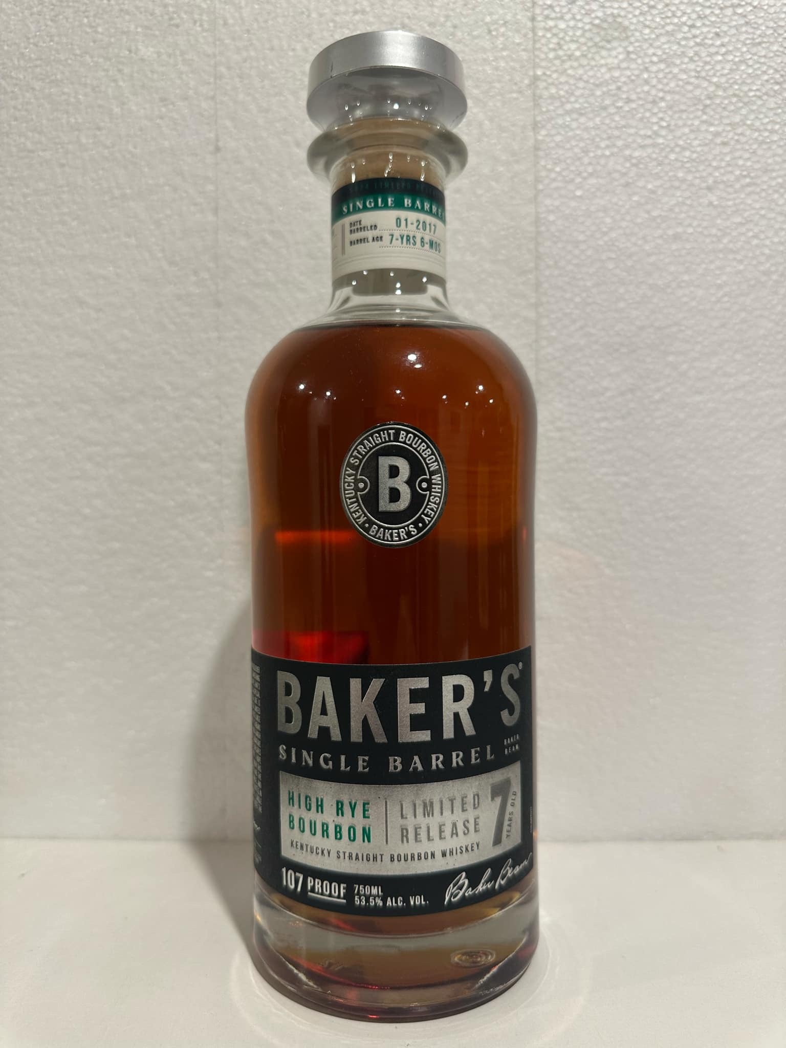 Bakers 7yo High Rye Limited Release Straight Bourbon Whiskey 53.5% ABV 750ml