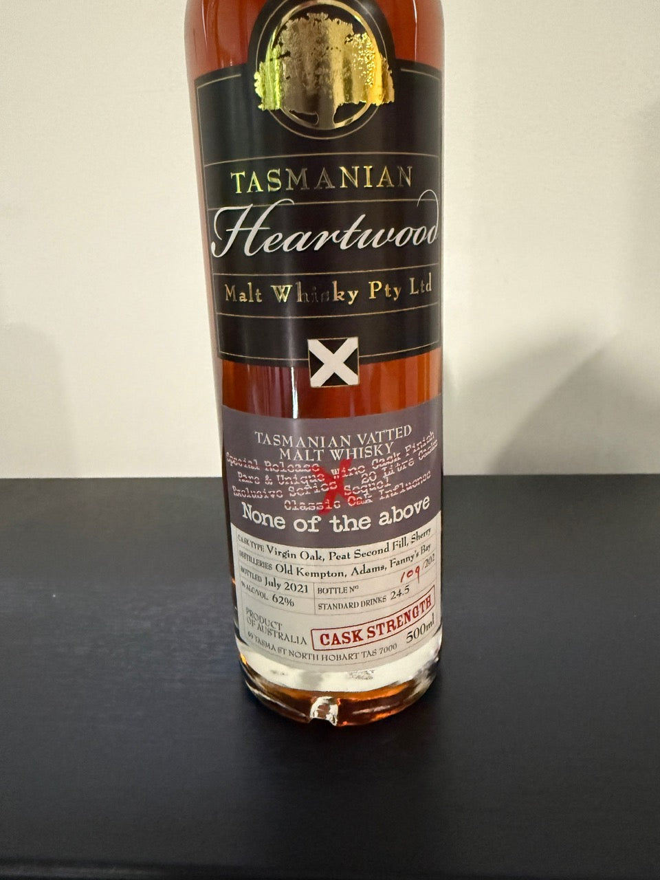 Heartwood None Of The Above Cask Strength Vatted Malt Whisky 62% ABV 500ml