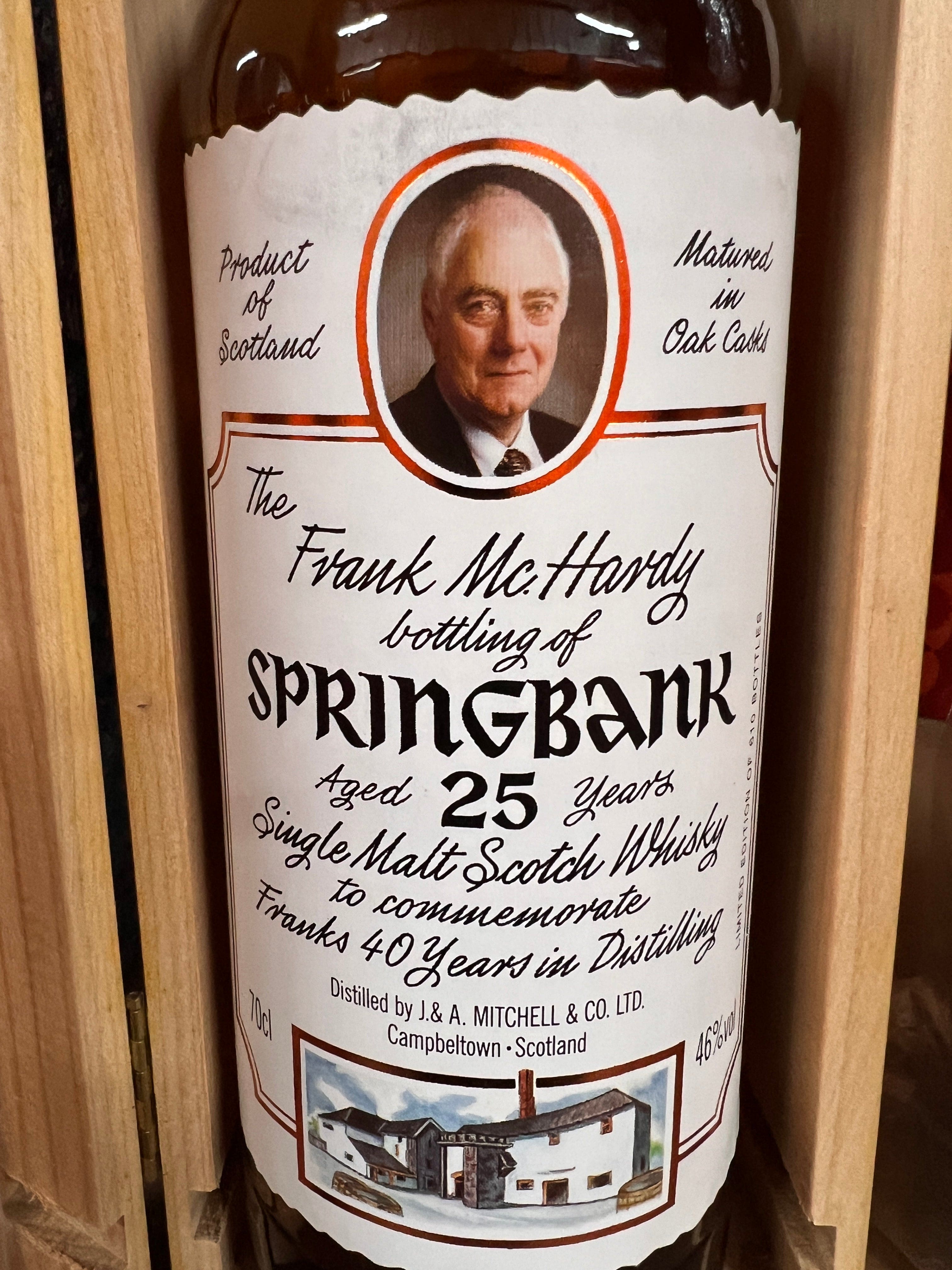 Springbank 25yo Frank McHardy 40 Year Anniversary Bottling 46% ABV 700ml