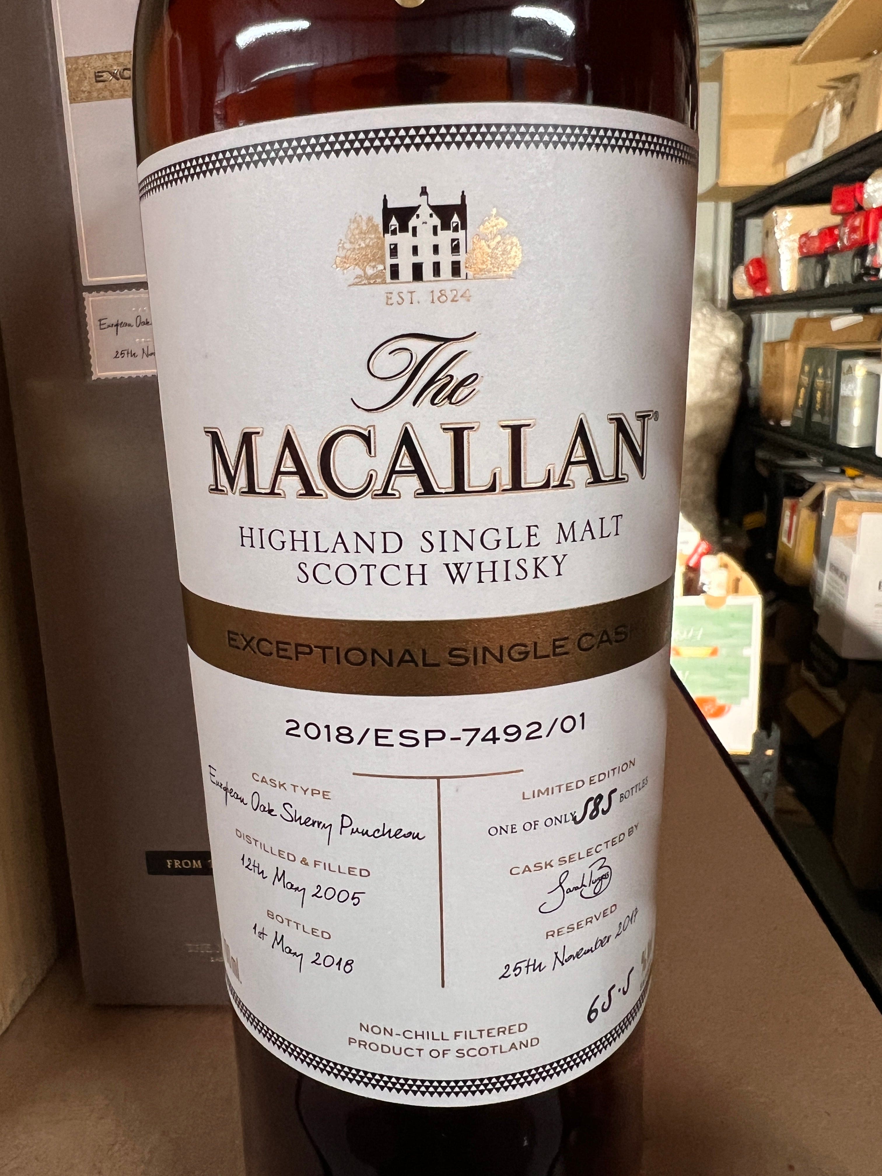The Macallan Exceptional Single Cask 2018/ESP-7492/01 Single Malt Scotch Whisky 65.5% ABV