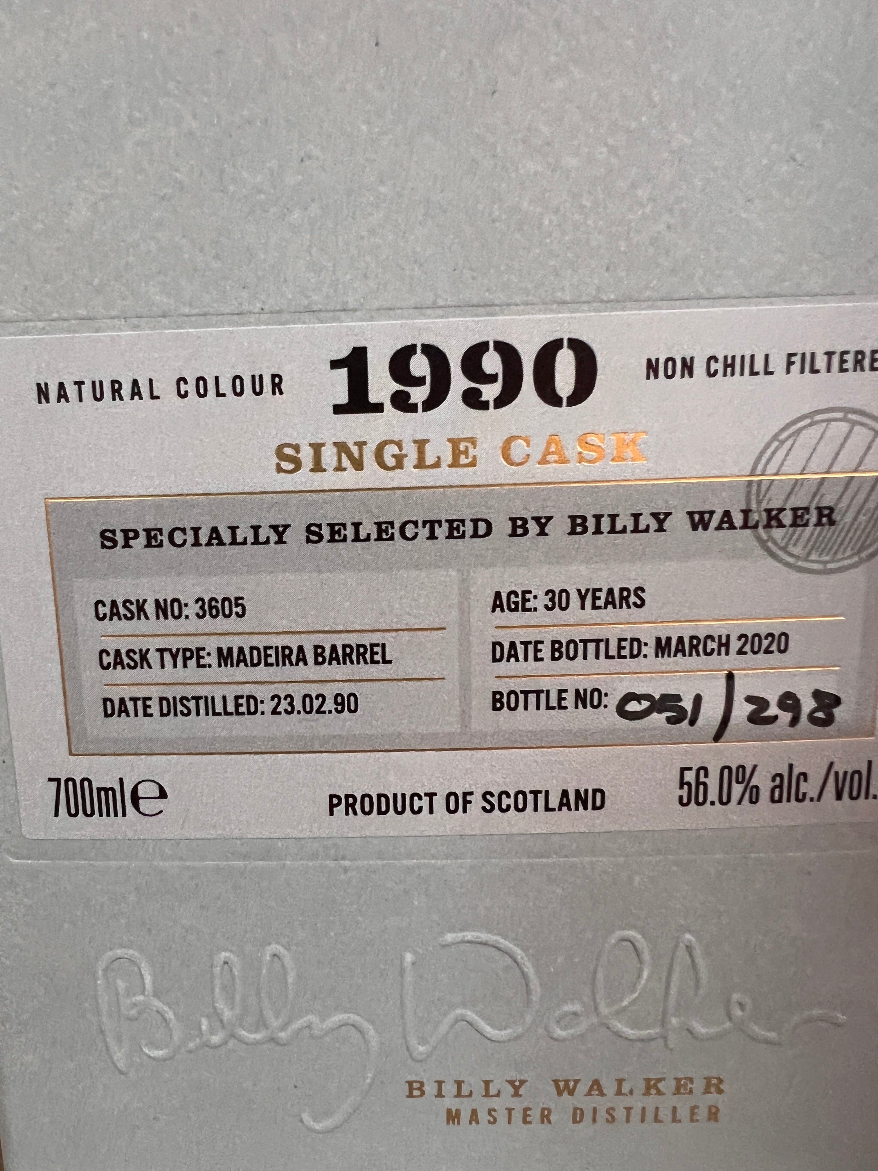 Glenallachie 1990 Single Cask 30yo Madeira Cask #3605 56% ABV 700ml