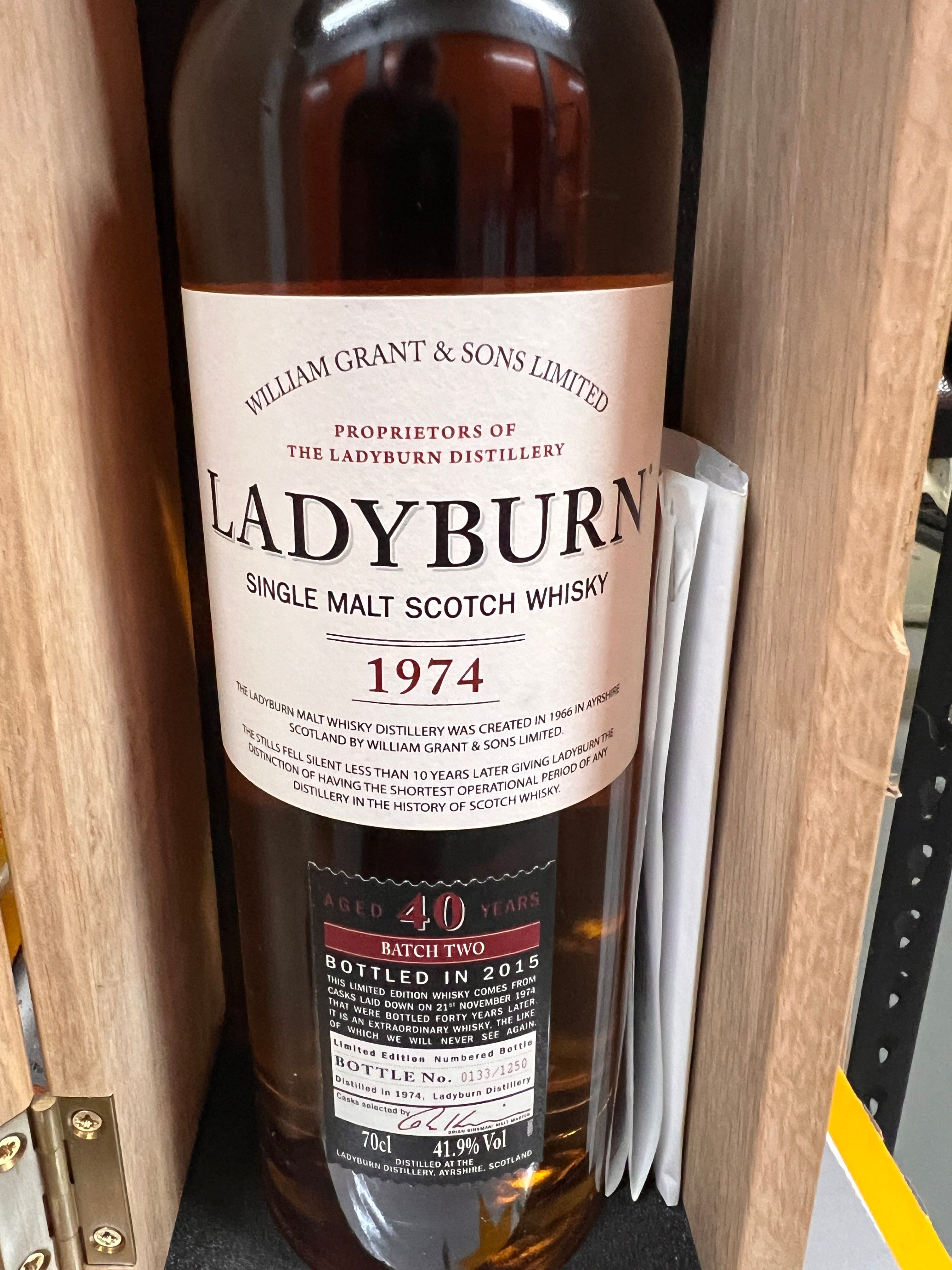Ladyburn 1974 40yo Cask Strength Single Malt Whisky 41.9% ABV 700ml