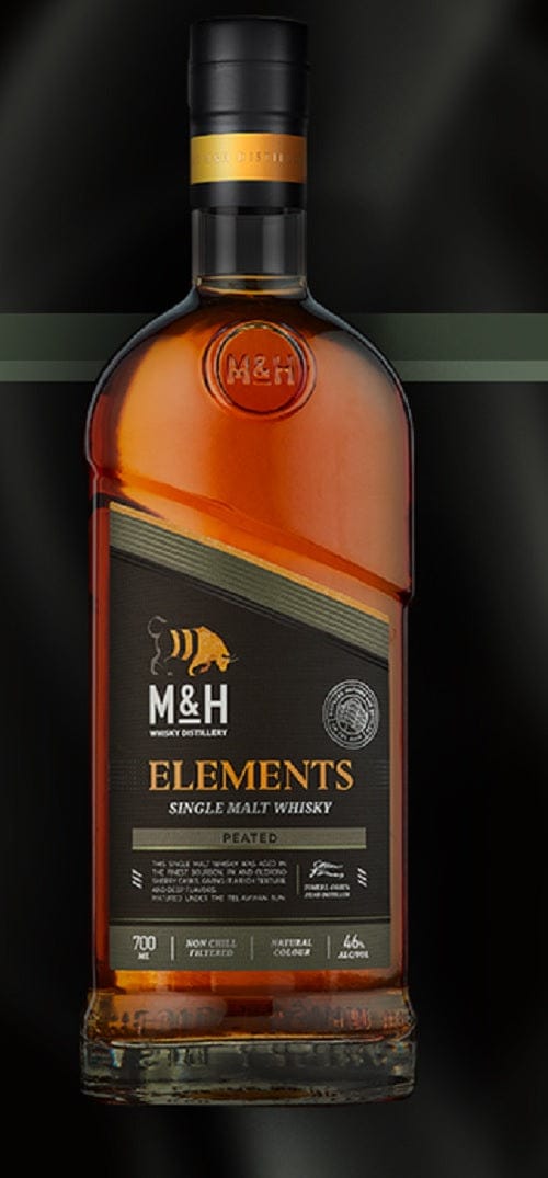 M&H Israeli Elements Peated Single Malt Scotch Whisky (700ml)