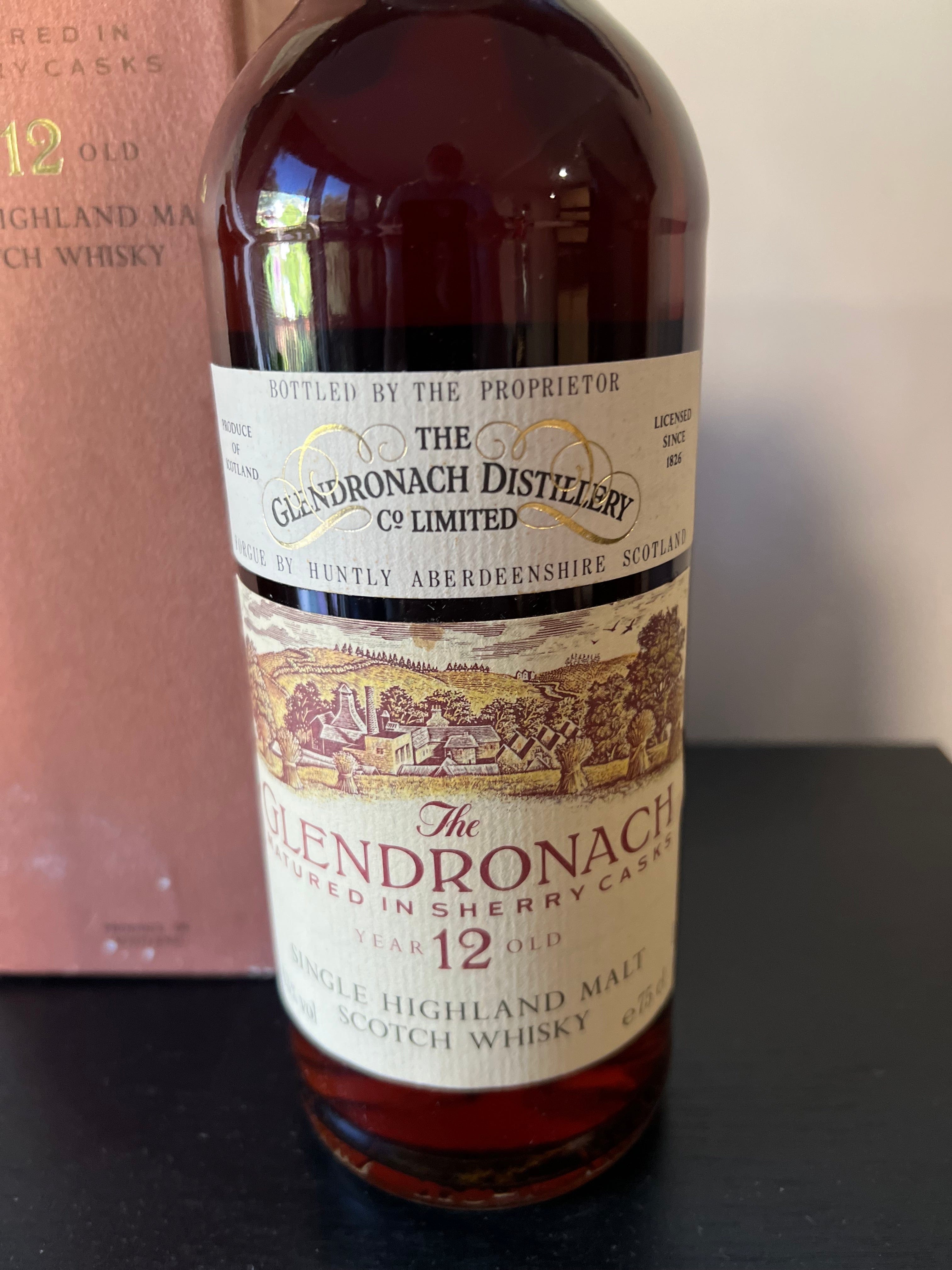 Glendronach 12 Year Old Single Malt Scotch Whisky 1980's Bottling 700mL (43% ABV)