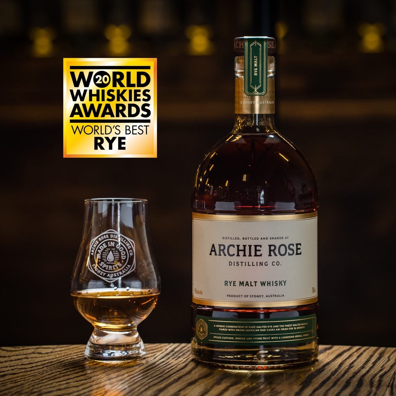 Archie Rye Archie Rose Rye Malt Whisky 700mL (46% ABV) – Uisuki.com.au