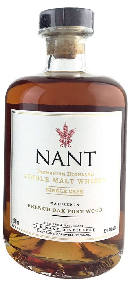 Nant French Oak Port Wood Cask Tasmanian Single Malt Whisky Cask Strength 63% ABV (500ml) - 2018