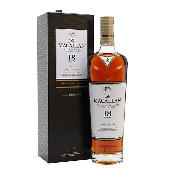 Macallan 18yo Sherry Oak Cask Single Malt Whisky 43% ABV 700ml